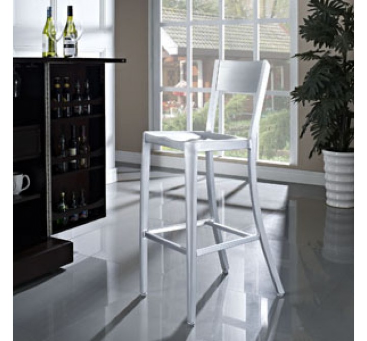 Modway Milan Bar Stool in Silver