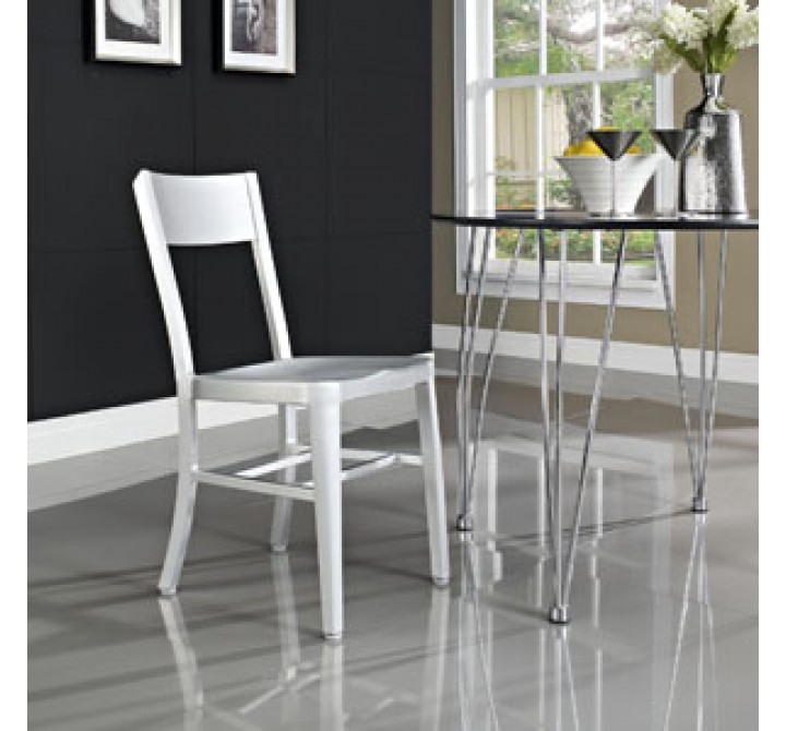 Modway Milan Dining Side Chair in Silver