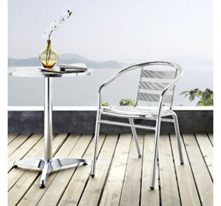 Modway Perch Dining Chair in Silver