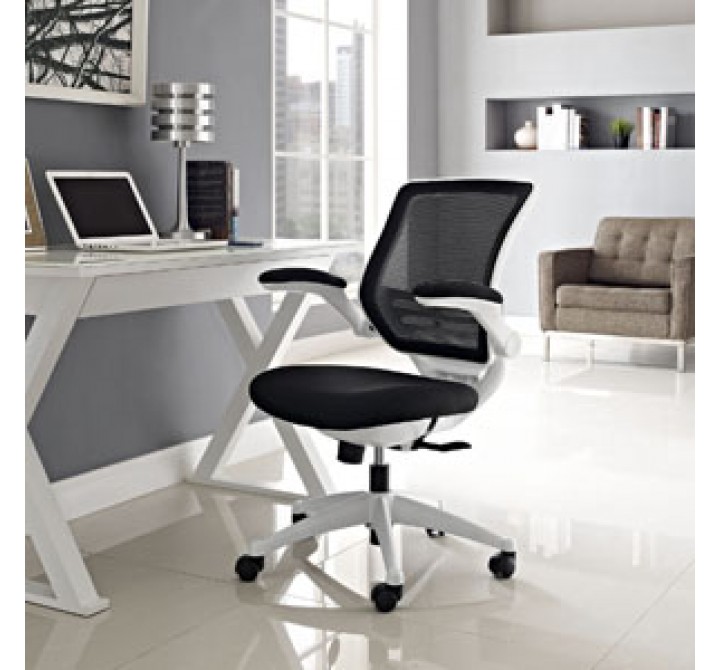 Modway Edge White Base Office Chair in Black