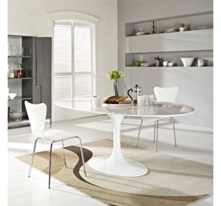 Modway Lippa 78" Dining Table in White