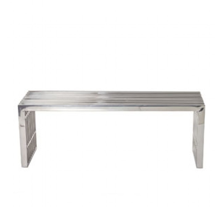 Modway Gridiron Medium Bench in Silver