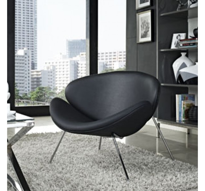 Modway Nutshell Lounge Chair in Black