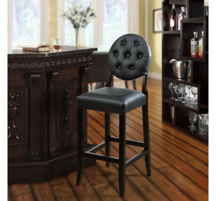 Modway Button Bar Stool in Black
