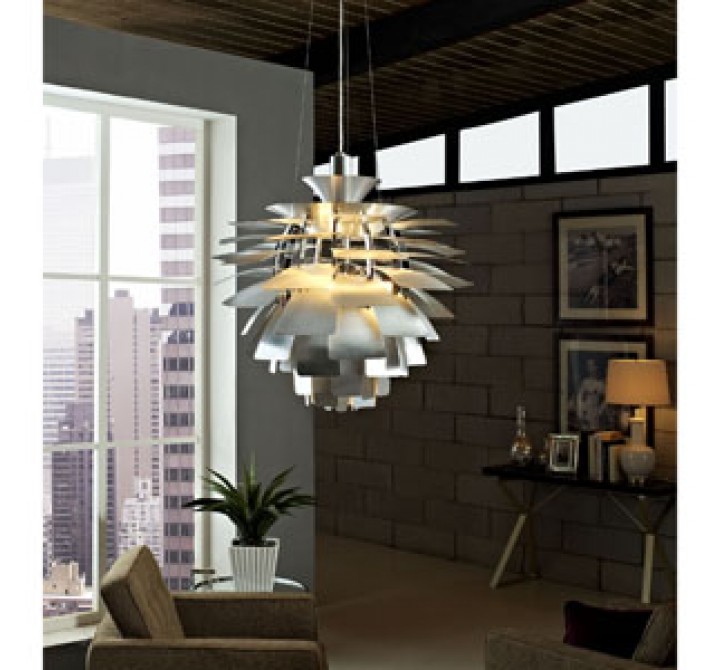 Modway Petal 31.5" Chandelier in Silver