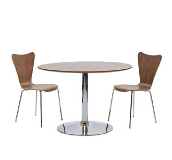 Modway Rostrum 3 Piece Dining Set in Walnut