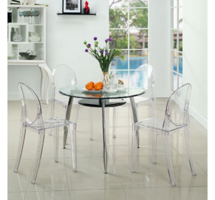 Modway Casper Dining Chairs Set of 4 in Clear