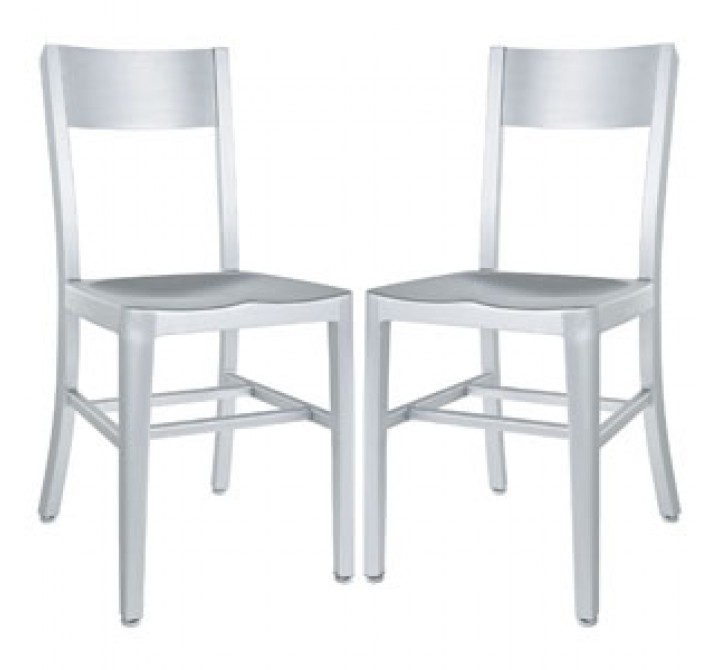 Modway Milan Dining Chairs Set of 2 in Silver