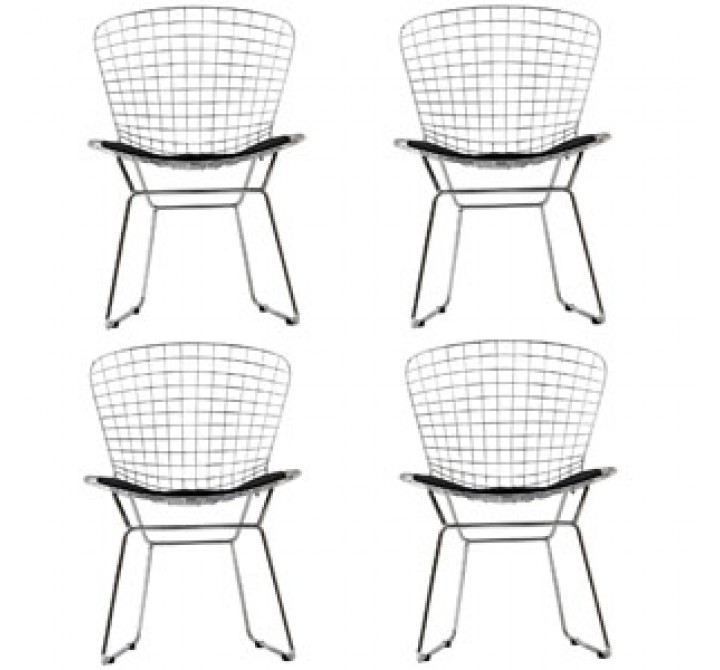 Modway CAD Dining Chairs Set of 4 in Black