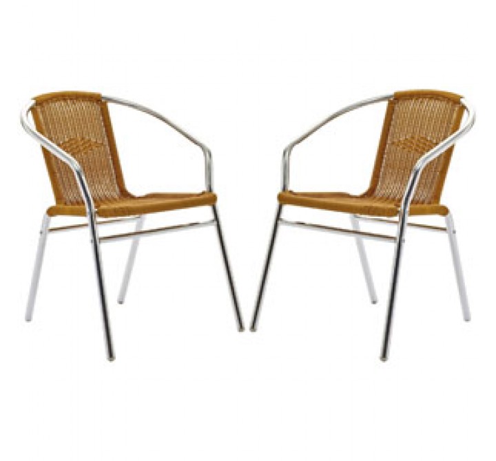 Modway Bistro Dining Chairs Set of 2 in Natural