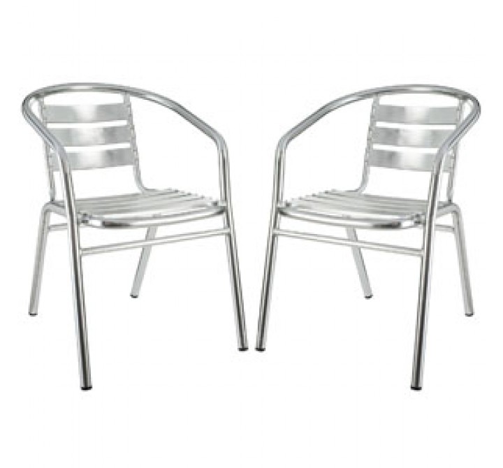 Modway Perch Dining Chairs Set of 2 in Silver