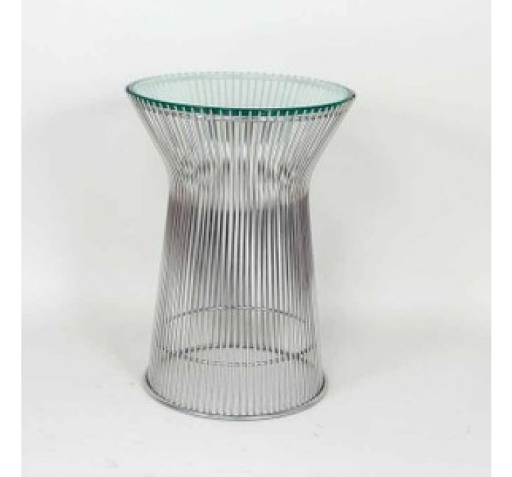 Stilnovo Mid Century Side Table with Tempered Glass Top