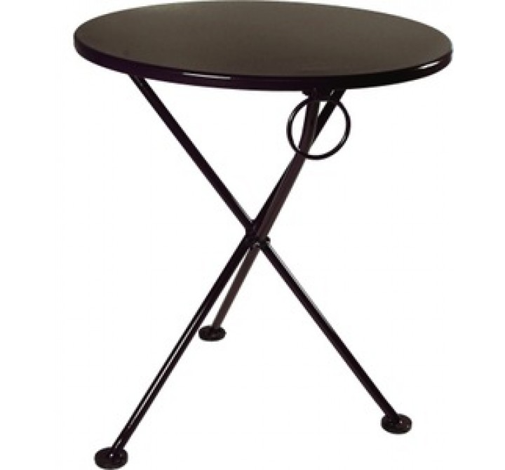 French Café Bistro 3-leg Folding Bistro Table - Black