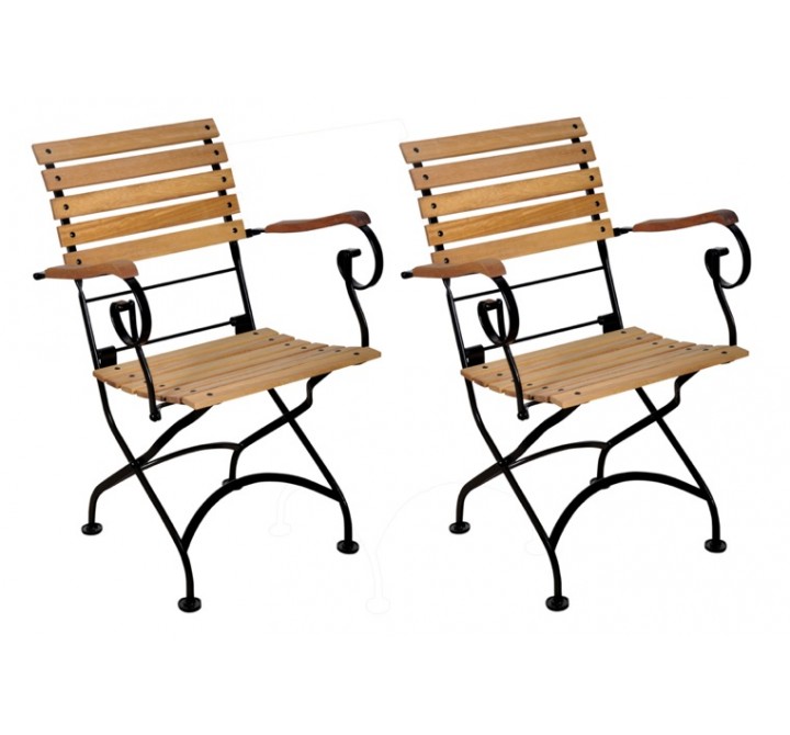 French Café Bistro Folding Armchair - set of 2