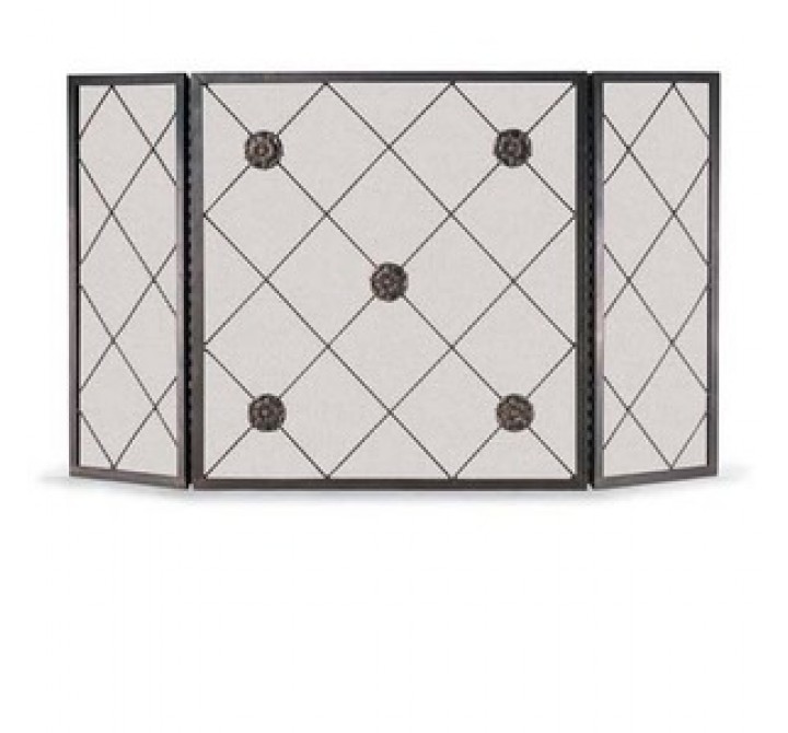 Fireside America Napa Forge Rosettes 3 Panel Screen - Brushed Bronze