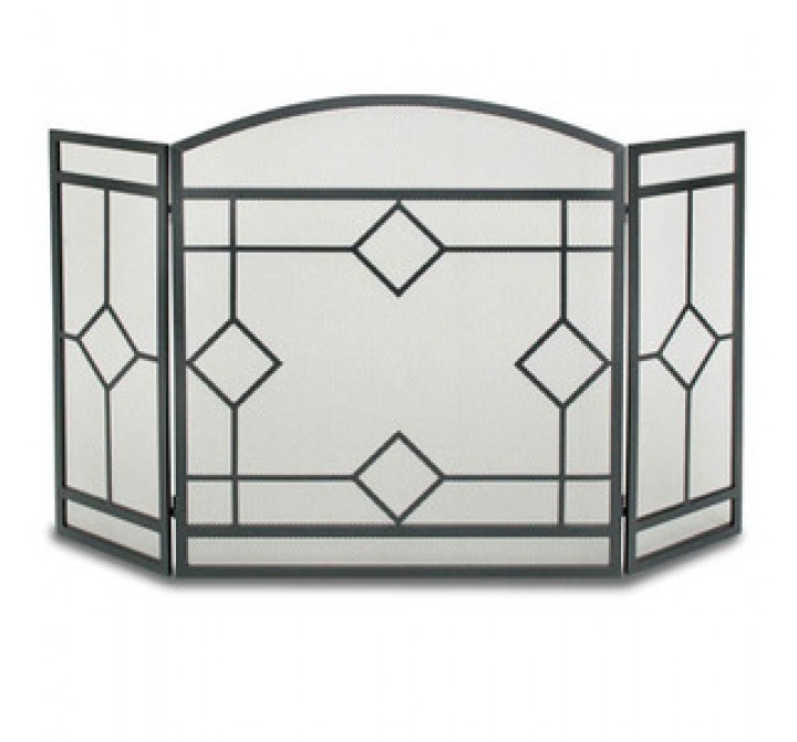 Fireside America Napa Forge Art Nouveau 3 Panel Screen - Black