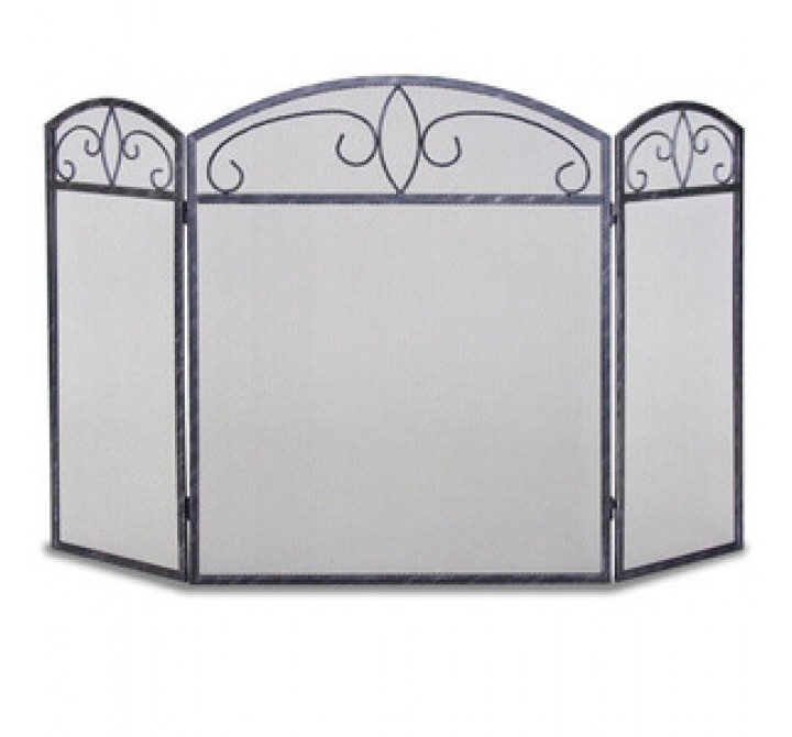 Fireside America Napa Forge 3 Panel Forged Crest Screen - Brushed Graphite