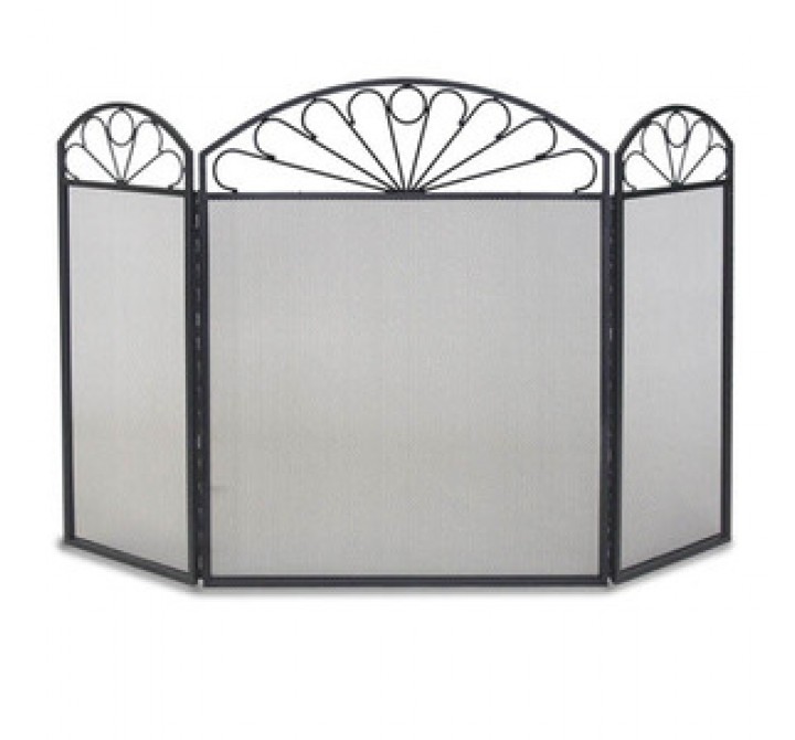 Fireside America Napa Forge 3 Panel Colonial Screen - Black