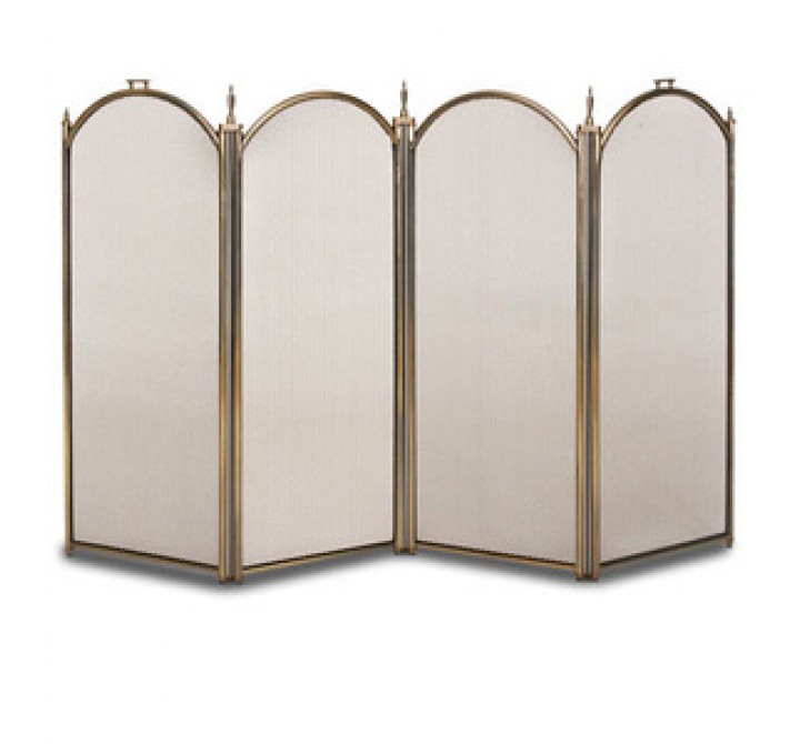Fireside America Napa Forge Belvedere 4 Panel Screen - Antique Brass