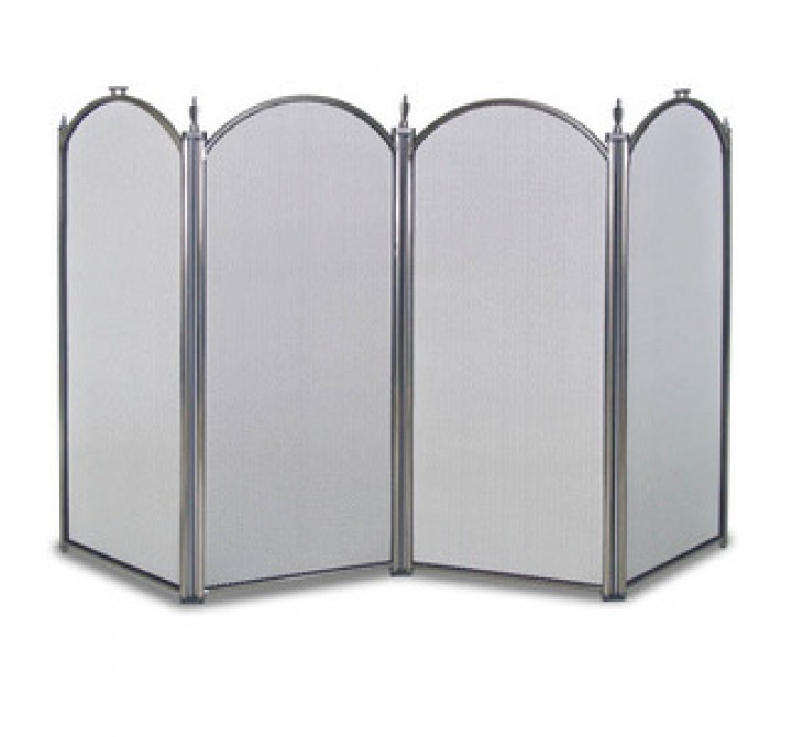 Fireside America Napa Forge Belvedere 4 Panel Screen - Pewter