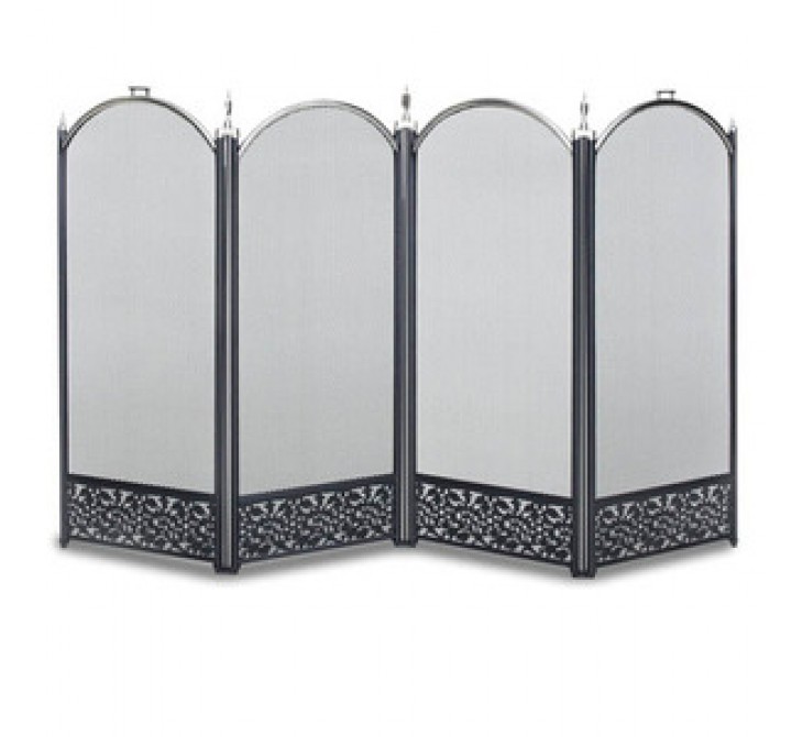 Fireside America Napa Forge Sausalito 4 Panel Screen - Satin Nickel
