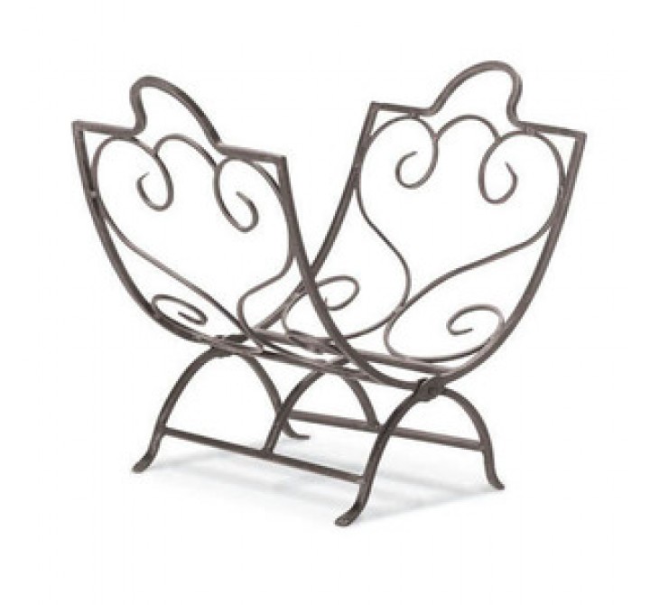 Fireside America Napa Forge Country Scroll Wood Holder - Brushed Pewter