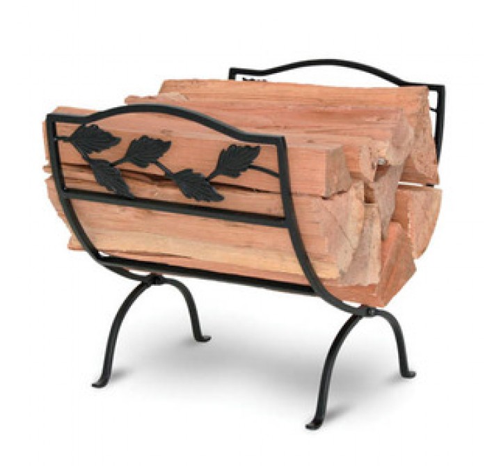 Fireside America Napa Forge Garden Leaf Wood Holder - Black