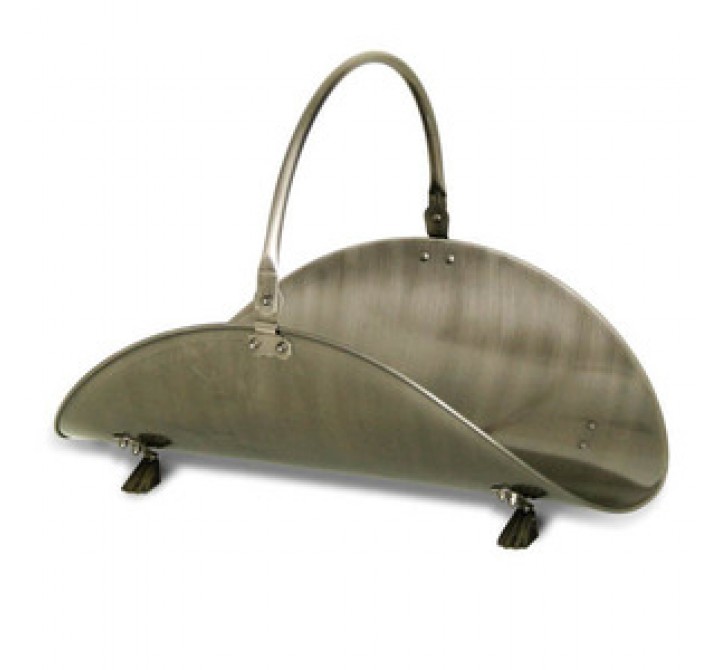 Fireside America Napa Forge Kentfield Oval Wood Basket - Pewter