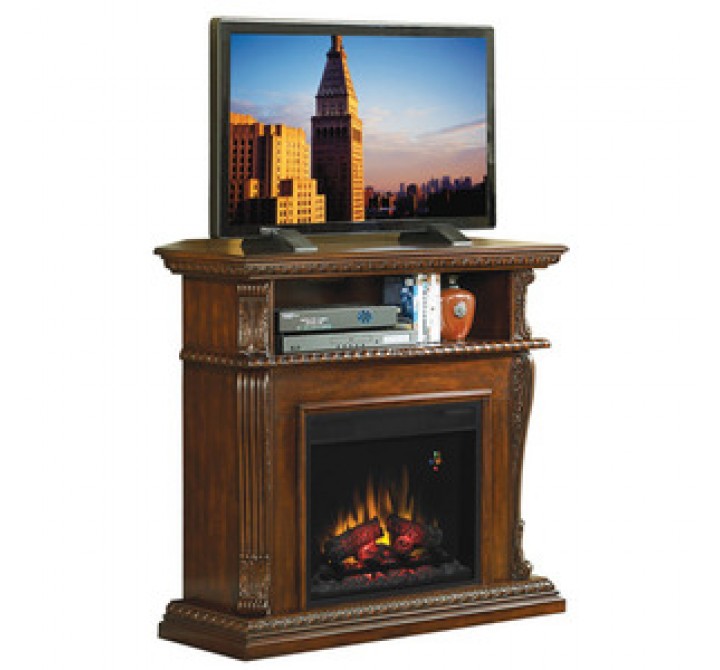 Fireside America Classic Flame 23 Inches Corinth 2 In 1 Media Center with Electric Fireplace - Vintage Cherry