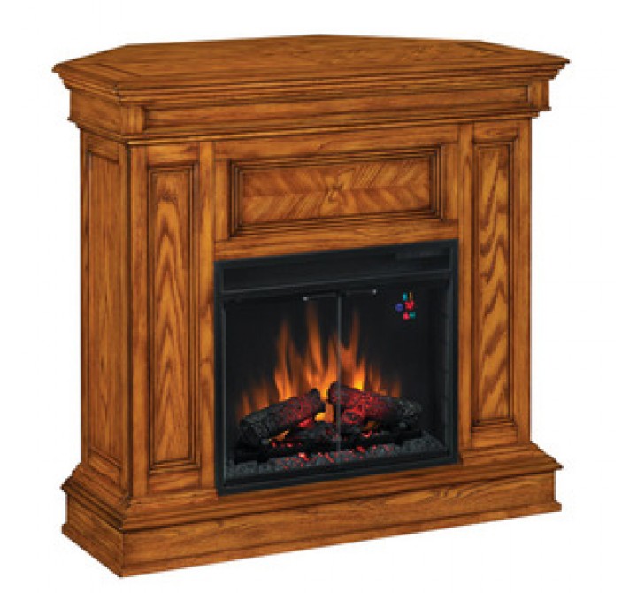 Fireside America Classic Flame 23 Inches Phoenix Dual Corner/Wall Electric Fireplace - Premium Oak