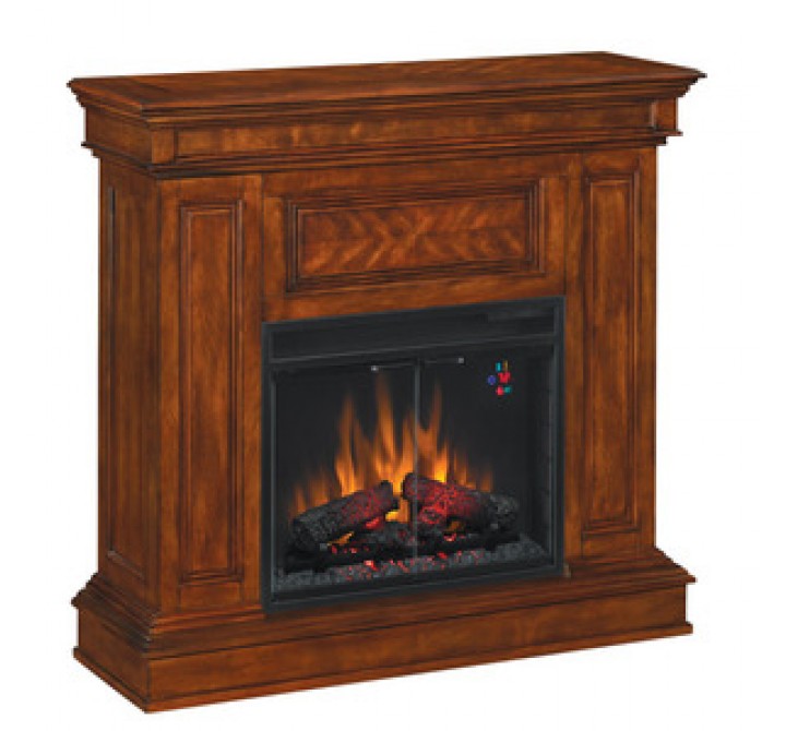 Fireside America Classic Flame 23 Inches Phoenix Dual Corner/Wall Electric Fireplace - Burnished Walnut