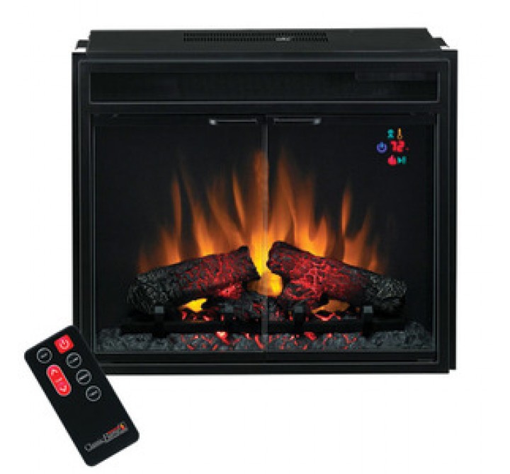 Flame 23 Inches Electric Insert with Glass Doors and Remote Control