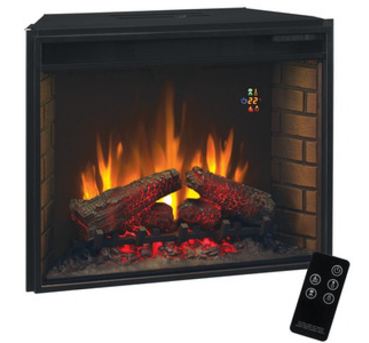 Fireside America Classic Flame 28 Inches Electric Fireplace with Fixed Glass and Remote Control