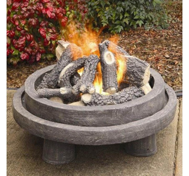 Fireside America Heatmaster Arizona Glow Fire Pit With Gas Logs - Rustic Gray-Brown