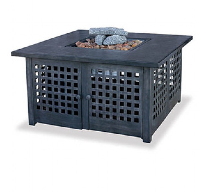 Fireside America UniFlame Square Fire Pit With Tile Top & Electronic Ignition