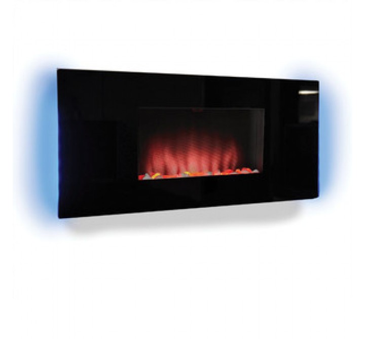 Fireside America Classic Flame 35 Inches Zen Fire Display - Wall Hanging Fireplace - Gloss Black