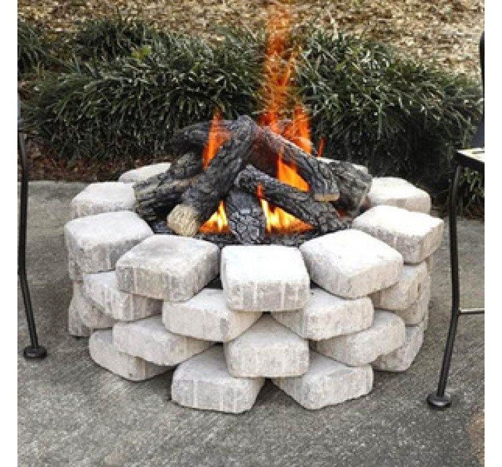 Fireside America Heatmaster Outdoor Expressions Compact Gas Log Fire Pit Kit - LP Fuel