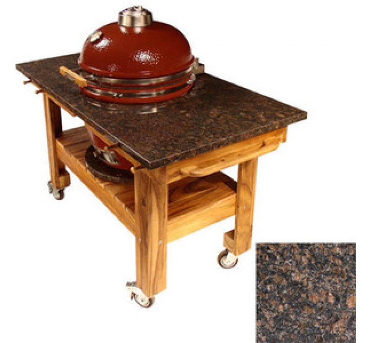 Fireside America Acacia Cart with Red Midnight Granite