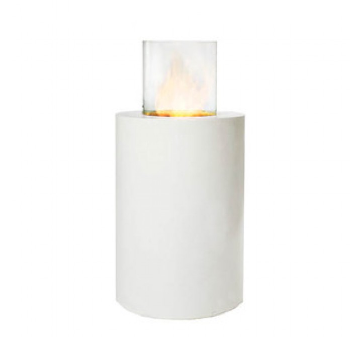 Fireside America Solo Concrete Round Pedestal With Glass Cylinder