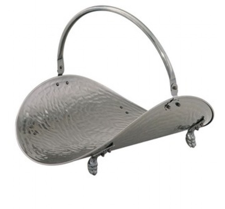 Fireside America Oval Wood Basket - Plated Antique Brass