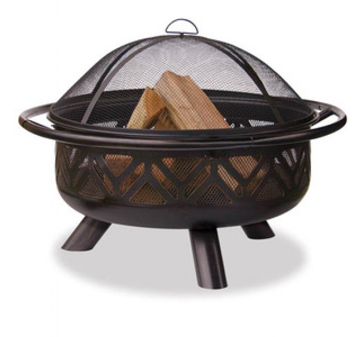 Fireside America Oil Rubbed Bronze Outdoor Fire Bowl - Geometric Design