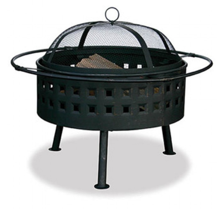 Fireside America Aged Bronze Fire Bowl with Square Cut Out Design