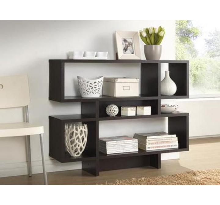 Baxton Studio Cassidy 4-Level Dark Brown Modern Bookshelf