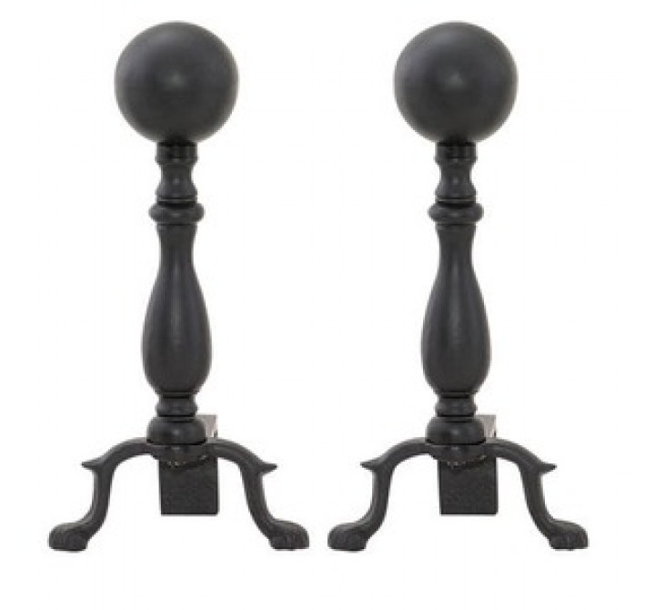 Fireside America UniFlame Ball Andirons with Short Shank-Black