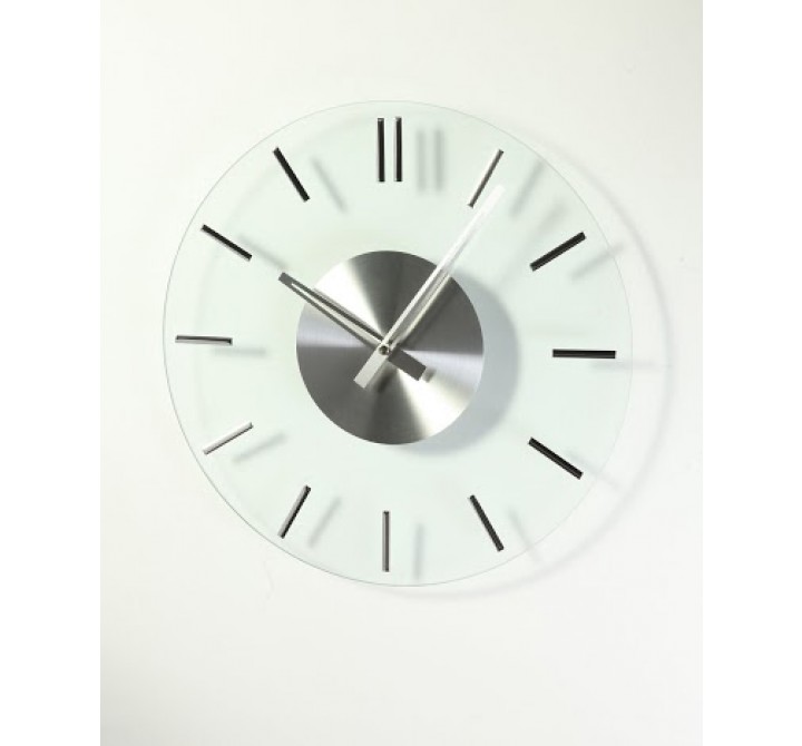 Stilnovo George Nelson Mid Century Silver Glass Clock