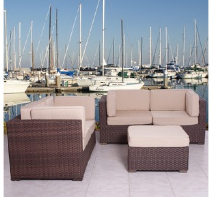 International Home Miami Atlantic Nice Sectional Deluxe Six Piece Set