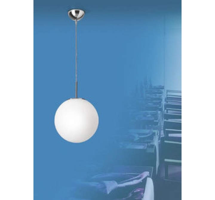 Illuminating Experiences Meltemi Large Opal Glass and Chrome Sphere Pendant - M2801