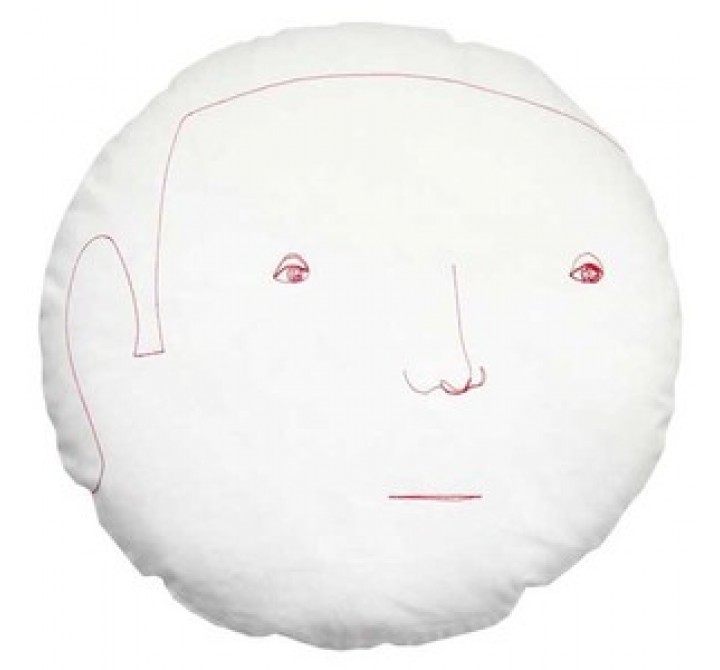 k studio Round Face Male Pillow - White 2