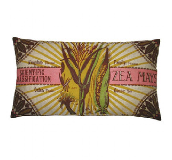 Koko Company Botanica 15" x 27" Linen Pillow with Zea Mays Print