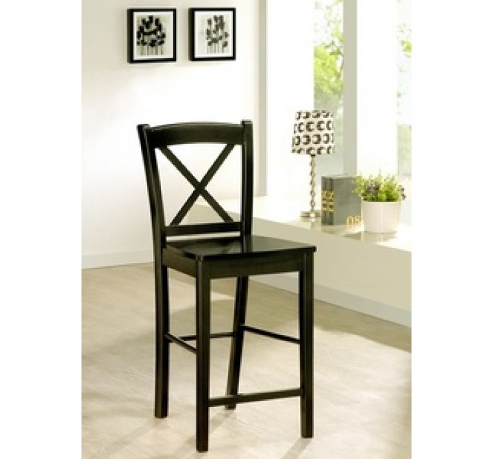 Linon Black X Back Counter Height Stool
